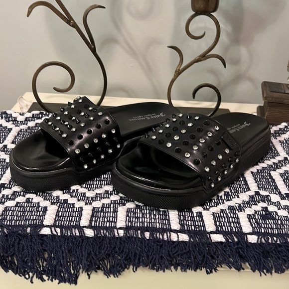 Juicy Couture Shoes - Juicy Couture black studded slides